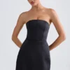 Rochie mini Haisley Bandeau Structured Tulip în negru Rochie mini Haisley Bandeau Structured Tulip în negru