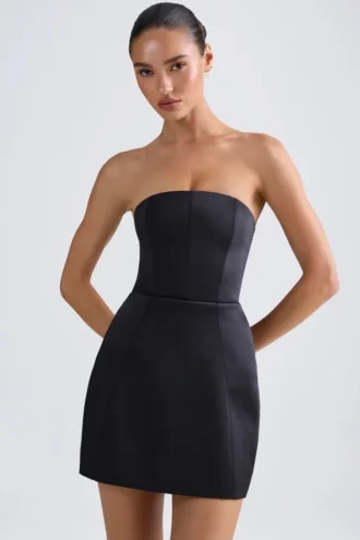Rochie mini Haisley Bandeau Structured Tulip în negru