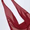 Rochie mini Iona cu guler cowl și spate decupat, în culoarea Dark Cherry Rochie mini Iona cu guler cowl și spate decupat, în culoarea Dark Cherry
