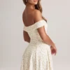 Rochie mini Jaida Modal cu umeri decupați și croi în A, cu imprimeu floral Rochie mini Jaida Modal cu umeri decupați și croi în A, cu imprimeu floral