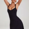 Rochie mini Jolie cu decolteu în formă de inimă, negru