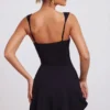 Rochie mini Jolie cu decolteu în formă de inimă, negru