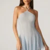 Rochie mini Juni cu dantelă și șireturi în spate, în culoarea aqua Rochie mini Juni cu dantelă și șireturi în spate, în culoarea aqua