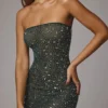 Rochie mini mulată Caprice Sheer Embellished în culoarea Emerald Rochie mini mulată Caprice Sheer Embellished în culoarea Emerald