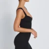 Rochie mini mulată cu decolteu în formă de inimă din modal Dove, în culoarea negru