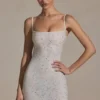 Rochie mini mulată cu ornamente Aellin, culoare alb Rochie mini mulată cu ornamente Aellin, culoare alb