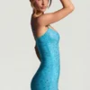 Rochie mini mulată cu ornamente Aellin în albastru aqua Rochie mini mulată cu ornamente Aellin în albastru aqua