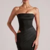 Rochie mini mulată tip bandeau Veda, negru Rochie mini mulată tip bandeau Veda, negru