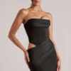 Rochie mini mulată tip bandeau Veda, negru Rochie mini mulată tip bandeau Veda, negru