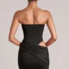 Rochie mini mulată tip bandeau Veda, negru Rochie mini mulată tip bandeau Veda, negru