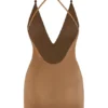 Rochie mini multifuncțională din plasă moale Intimates, culoare Almond