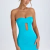 Rochie mini Nikko cu decupaje și bandou, în turcoaz Rochie mini Nikko cu decupaje și bandou, în turcoaz