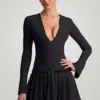 Rochie mini plisată cu mâneci lungi Fiorella, negru Rochie mini plisată cu mâneci lungi Fiorella, negru