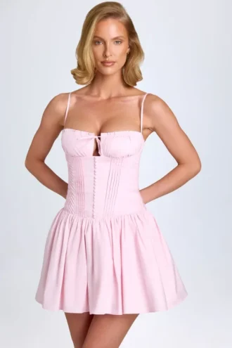 rochie mini plisat dorothea n nuana blush 1 330x495 - Rochie mini plisată Dorothea &icirc;n nuanța Blush