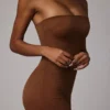 Rochie mini slip bandeau din plasă transparentă moale Intimates, culoare Mocha Rochie mini slip bandeau din plasă transparentă moale Intimates, culoare Mocha