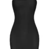 Rochie mini slip bandeau din plasă transparentă moale Intimates, negru