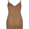 Rochie mini slip Intimates din plasă moale cu decolteu în V, culoare migdală Rochie mini slip Intimates din plasă moale cu decolteu în V, culoare migdală