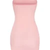 Rochie mini slip Intimates din plasă transparentă moale, cu bretele bandeau, în roz Rochie mini slip Intimates din plasă transparentă moale, cu bretele bandeau, în roz