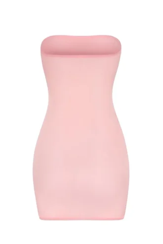 Rochie mini slip Intimates din plasă transparentă moale, cu bretele bandeau, în roz Rochie mini slip Intimates din plasă transparentă moale, cu bretele bandeau, în roz