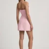 Rochie mini structurată fără bretele, cu decolteu în formă de inimă, Talina, în roz pal Rochie mini structurată fără bretele, cu decolteu în formă de inimă, Talina, în roz pal