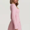 Rochie mini structurată Tacita cu decolteu în formă de inimă, în roz pal
