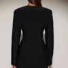 Rochie mini tip blazer cu un singur rând de nasturi Azelie, negru Rochie mini tip blazer cu un singur rând de nasturi Azelie, negru