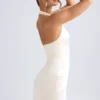 Rochie mini tulip structurată cu gât halter Harmonia, culoare ivoriu Rochie mini tulip structurată cu gât halter Harmonia, culoare ivoriu