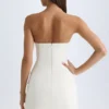 Rochie mini tulipă structurată fără bretele Arta în culoarea vanilie Rochie mini tulipă structurată fără bretele Arta în culoarea vanilie