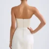 Rochie mini tulipă structurată Haisley Bandeau, culoare ivoriu Rochie mini tulipă structurată Haisley Bandeau, culoare ivoriu