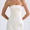 Rochie mini tulipă structurată Haisley Bandeau, culoare ivoriu Rochie mini tulipă structurată Haisley Bandeau, culoare ivoriu