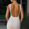 Rochie mini Valetta cu spate decupat, în alb Rochie mini Valetta cu spate decupat, în alb