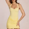 Rochie mini Viona din modal, galben lămâie Rochie mini Viona din modal, galben lămâie
