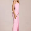 Rochie Nayeli Maxi cu guler pătrat și drapaj, în roz floare Rochie Nayeli Maxi cu guler pătrat și drapaj, în roz floare