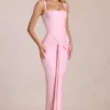 Rochie Nayeli Maxi cu guler pătrat și drapaj, în roz floare Rochie Nayeli Maxi cu guler pătrat și drapaj, în roz floare