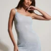 Rochie ultra mini asimetrică cu ornamente Kylie, în culoarea aqua Rochie ultra mini asimetrică cu ornamente Kylie, în culoarea aqua