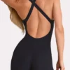 Salopetă capri Soft Active în negru Salopetă capri Soft Active în negru