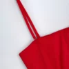 Salopetă corset cu volane și șireturi Priaska în roșu aprins Salopetă corset cu volane și șireturi Priaska în roșu aprins
