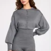 Salopetă cu mâneci lungi din tricot fin Moya, în culoarea gri Salopetă cu mâneci lungi din tricot fin Moya, în culoarea gri