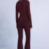 Salopetă de schi impermeabilă cu curea, în culoarea burgund Salopetă de schi impermeabilă cu curea, în culoarea burgund