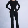 Salopetă de schi impermeabilă cu curea, în culoarea negru