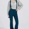 Salopetă impermeabilă cu talie înaltă și bretele, de culoare verde-albăstrui Salopetă impermeabilă cu talie înaltă și bretele, de culoare verde-albăstrui