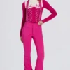 Salopetă impermeabilă cu talie înaltă și bretele, în roz magenta Salopetă impermeabilă cu talie înaltă și bretele, în roz magenta
