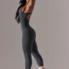 Salopetă lungă cu decupaje, de culoare gri Salopetă lungă cu decupaje, de culoare gri