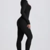 Salopetă lungă fără cusături Super Sculpt, negru