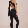 Salopeta Alira din modal cu un umăr, negru Salopeta Alira din modal cu un umăr, negru