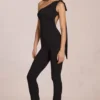 Salopeta Alira din modal cu un umăr, negru Salopeta Alira din modal cu un umăr, negru