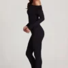 Salopeta Erisen Modal cu umeri decupați și mâneci lungi, în culoarea neagră Salopeta Erisen Modal cu umeri decupați și mâneci lungi, în culoarea neagră