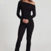 Salopeta Erisen Modal cu umeri decupați și mâneci lungi, în culoarea neagră Salopeta Erisen Modal cu umeri decupați și mâneci lungi, în culoarea neagră