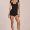 Salopeta scurta Nayara din modal, de culoare neagră