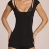 Salopeta scurta Nayara din modal, de culoare neagră